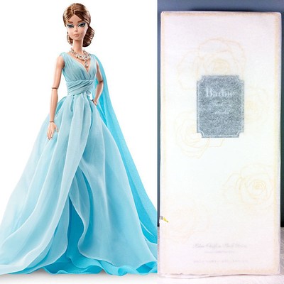 barbie blue chiffon ball gown